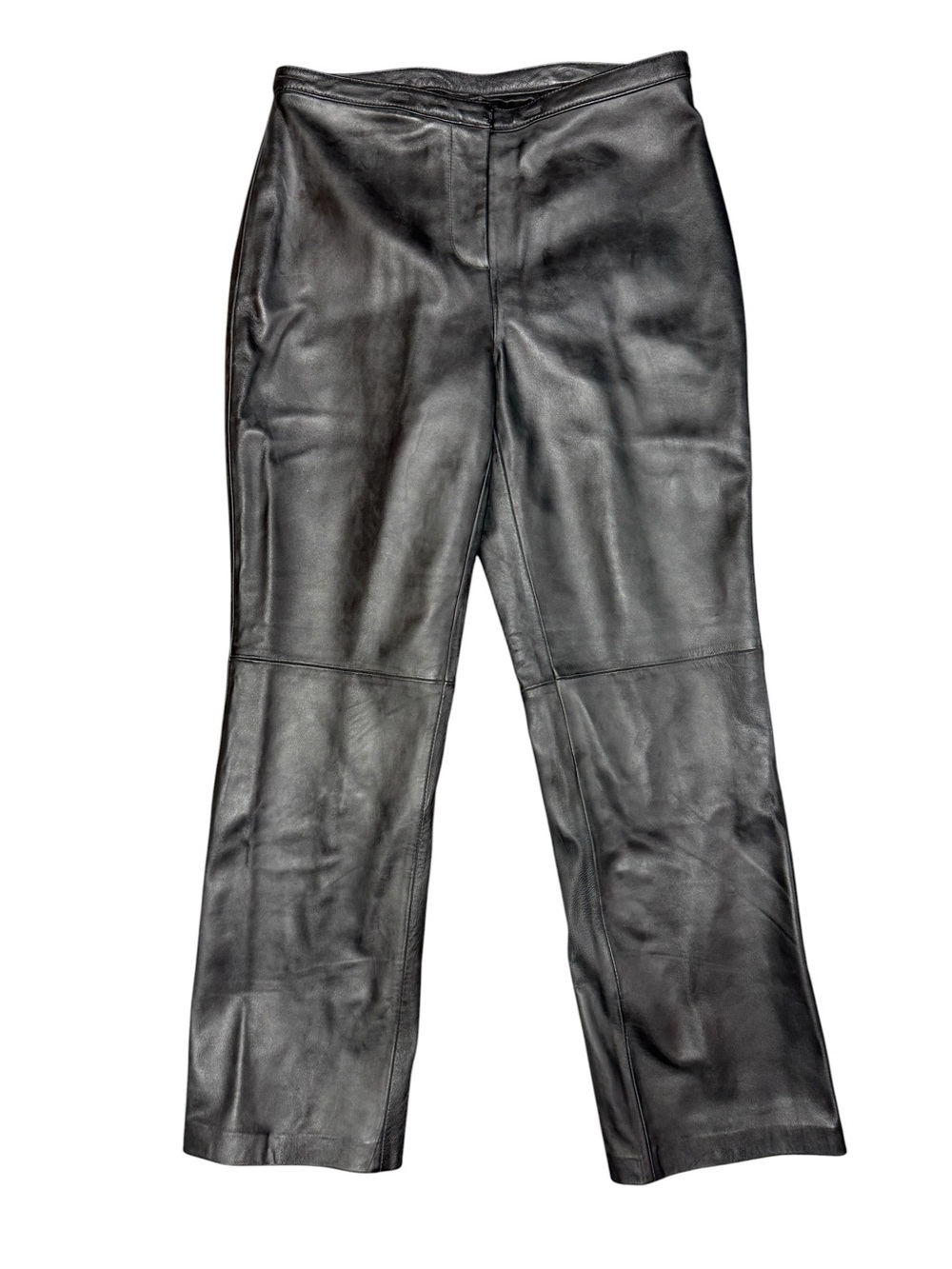 Vintage Croft & Barrow Vtg Lambskin Leather Straight Leg Pants Black 12 NEW NWT